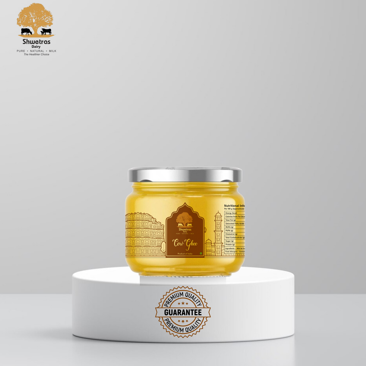 Shwetras Vedic Desi Cow Ghee 500 ml Jar