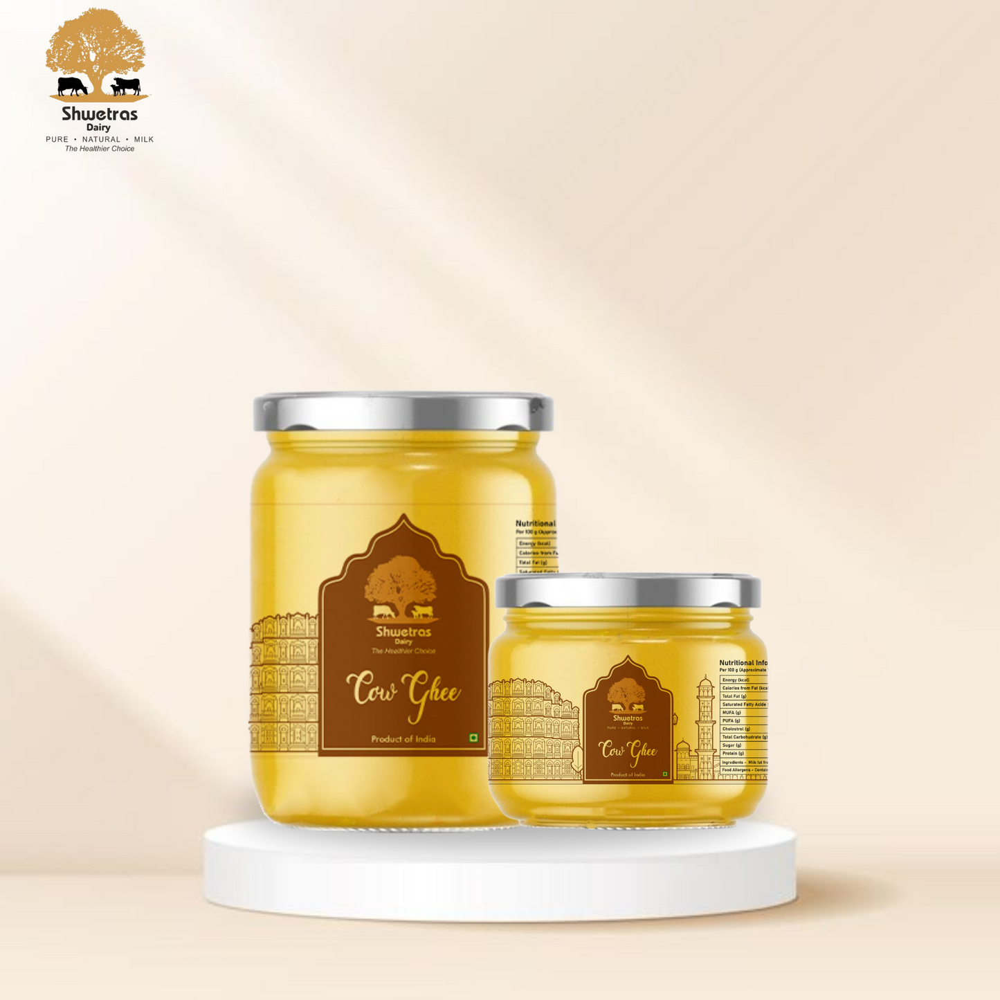 Bilona Desi Cow Ghee Jar 1000 ml + 500 ml Combo