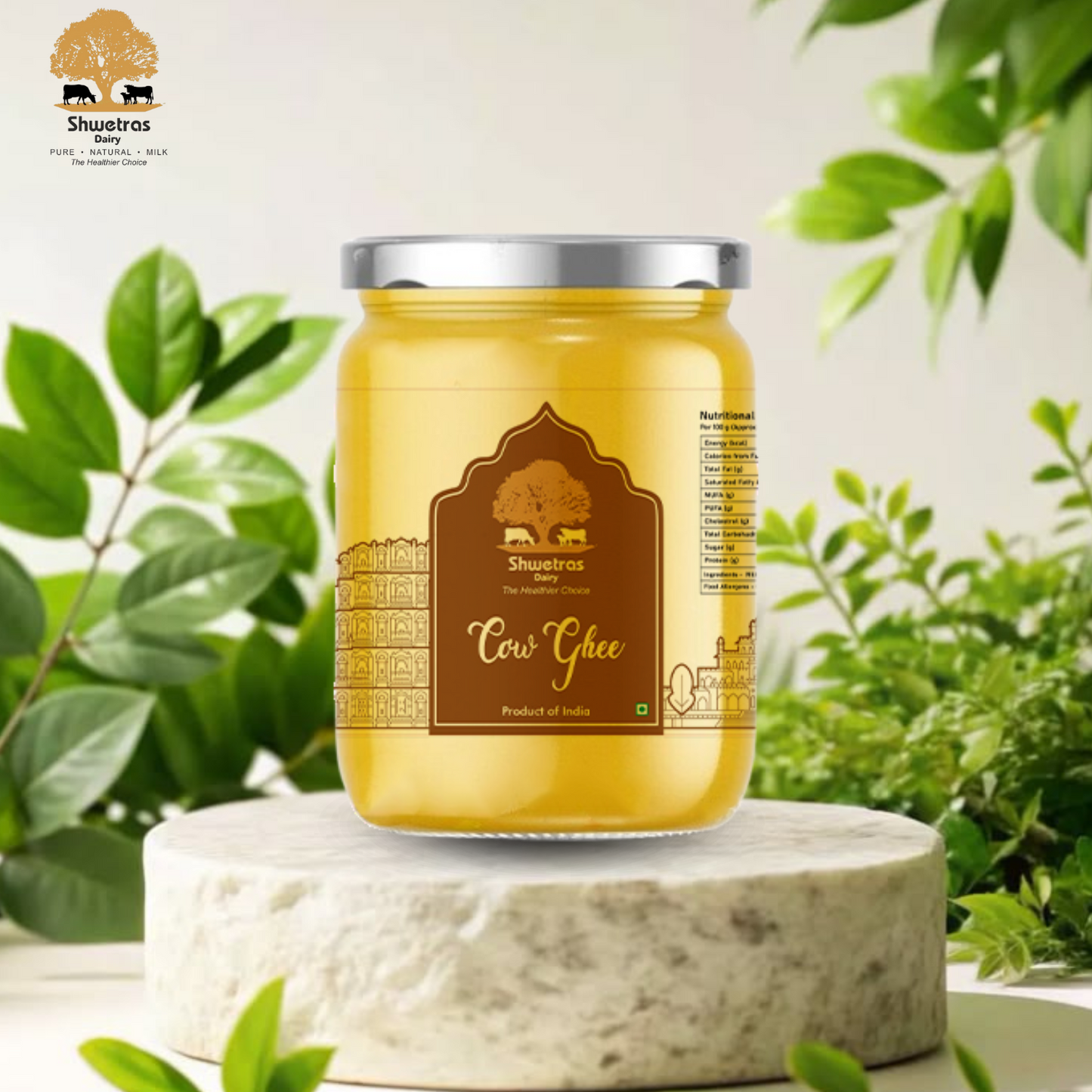 Shwetras A2 Bilona Desi Cow Ghee 1 Liter PETJar