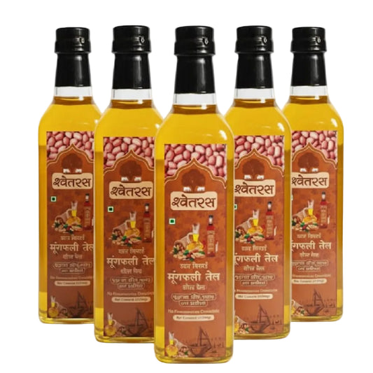 Cold Pressed Groundnut Oil | Pure Peanut Cooking Oil  5 L Pack Pet Bottle - Shwetras