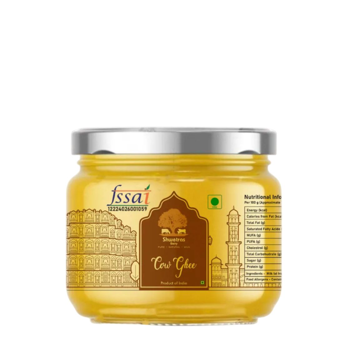 Shwetras Bilona Desi Ghee | Pure A2 Cow Ghee 500 ml PET Jar