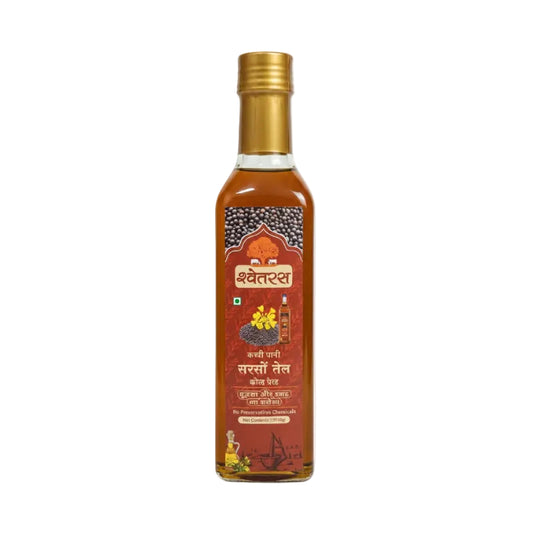 Cold Pressed Mustard Oil 1 L | Pure Kachi Ghani Mustard Cooking Oil Pet Bottle - Shwetras