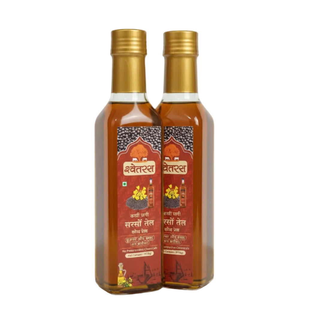 Cold Pressed Mustard Oil | Pure Kachi Ghani Mustard Cooking Oil 2 L Pack Pet Bottle - Shwetras